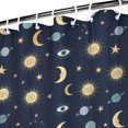 thumbnail image 3 of Dark Blue Sun Moon Star Eye Planet Pattern Shower Curtain 72"x72" ,Bathroom Decorative Shower Curtains Set with 12 Hooks,Modern Waterproof Washable Shower Curtain, 3 of 6
