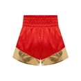 thumbnail image 4 of Hansber Kids Boys Boxing Shorts Muay Thai Fighting Shorts Training Trunks Grappling Martial Arts Red&Gold 16, 4 of 7