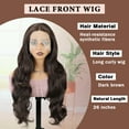 thumbnail image 5 of Phocas 13*3 Dark Brown Synthetic Lace Front Wig, Hd Lace Wigs for Women,Long Wavy Wear and Go Glueless False Hair 26inch, 5 of 11