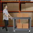 thumbnail image 3 of Costway 46" x 25" x 33" Plastic Utility Service Cart 2 Shelves Rolling 550LBS, 3 of 8