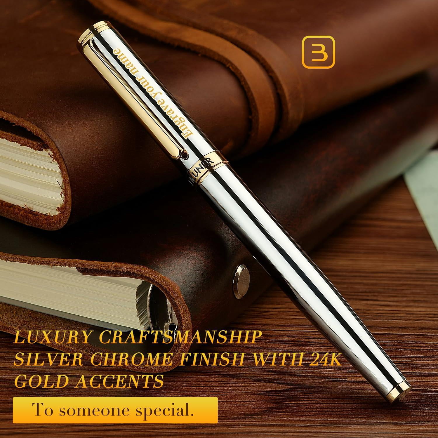 Chrome Personalized Pen  Stunning Luxury With Finish Noble And Elegant Designs Ink Refill Gift For Men & Women Graduation Executive Office Fancy Pens