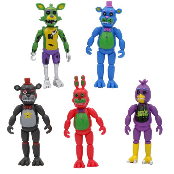 Figuras de acción de Pvc de la serie Security Breach para niños, juguete de 5 a 6 piezas, Bonnie Foxy, FNAF, Fazbear, regalos qiuyongming unisex