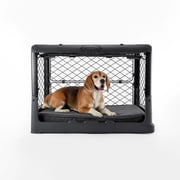 Diggs Revol Medium Dog Crate, Charcoal - Portable Travel Dog Crate with Collapsible Kennel Walls