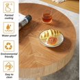thumbnail image 4 of AVZEAR Nesting Round Coffee Table Set of 2, Farmhouse Modern Coffee Table, Natural Wood Nesting Tables Boho Side Table End Table Set for Living Room Bedroom, Cafe, Office, Wood Color, 4 of 16