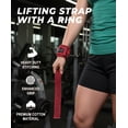 thumbnail image 5 of Weight Lifting Straps with With Cuffed D Ring, Heavy Duty Thyick Comfortable Lifting Straps, Secure Fit, Enhanced Grip, Straps for Weightlifting & Gym Training,Red, 5 of 6