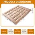 thumbnail image 3 of LUVCMFT Quilted Fitted Mattress Pad, Thick Mattress Topper, Breathable Fluffy Mattress Cover Padded, Mattress Protector with Overfilled Down Filling, Coffee, Twin Size, 3 of 8