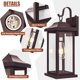 thumbnail image 5 of Candelabros de pared para exteriores Roravilila, 17 pulgadas, bronce, paquete de 2, IP65, 5 of 9