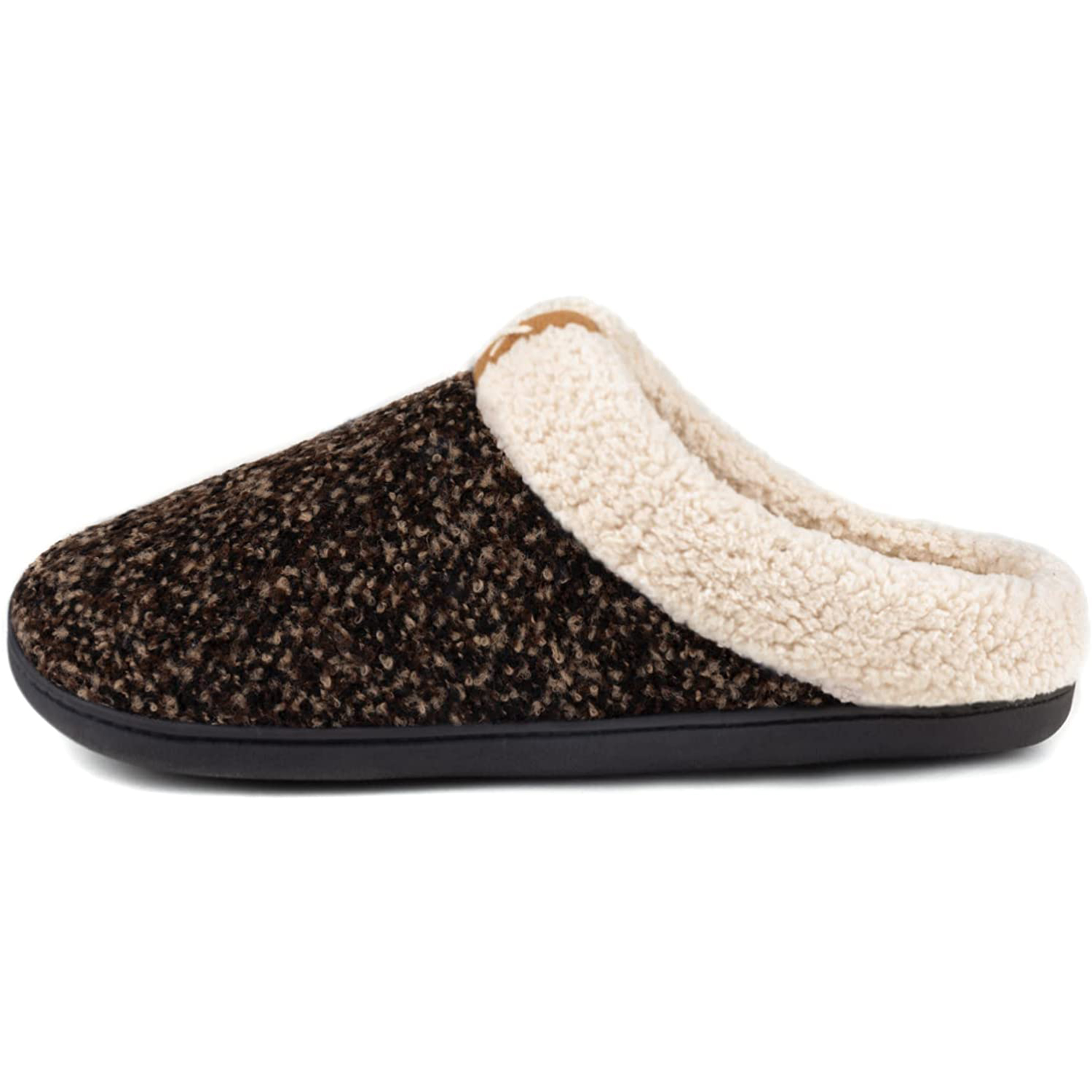 Men's Cozy Memory Foam Slippers with Fuzzy Plush Wool-Like Lining, Slip on Clog House Shoes with Indoor Outdoor Anti-Skid Rubber Sole - image 3 of 5