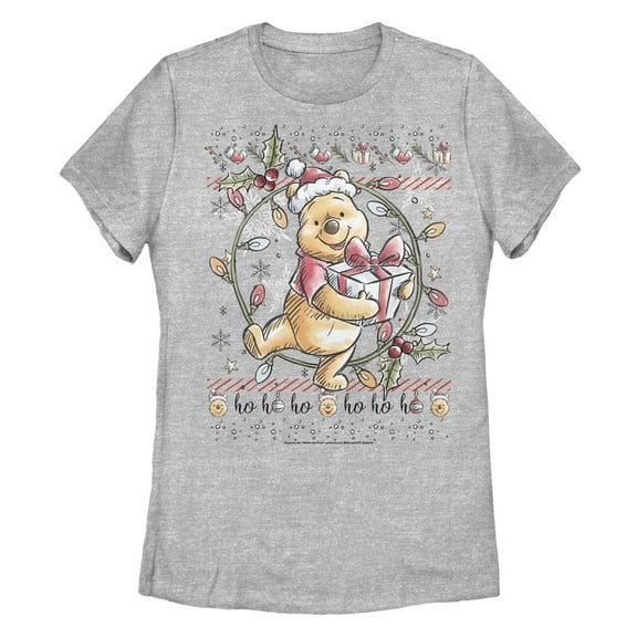 Women's Winnie the Pooh Winnie Christmas Lights  Graphic T-Shirt