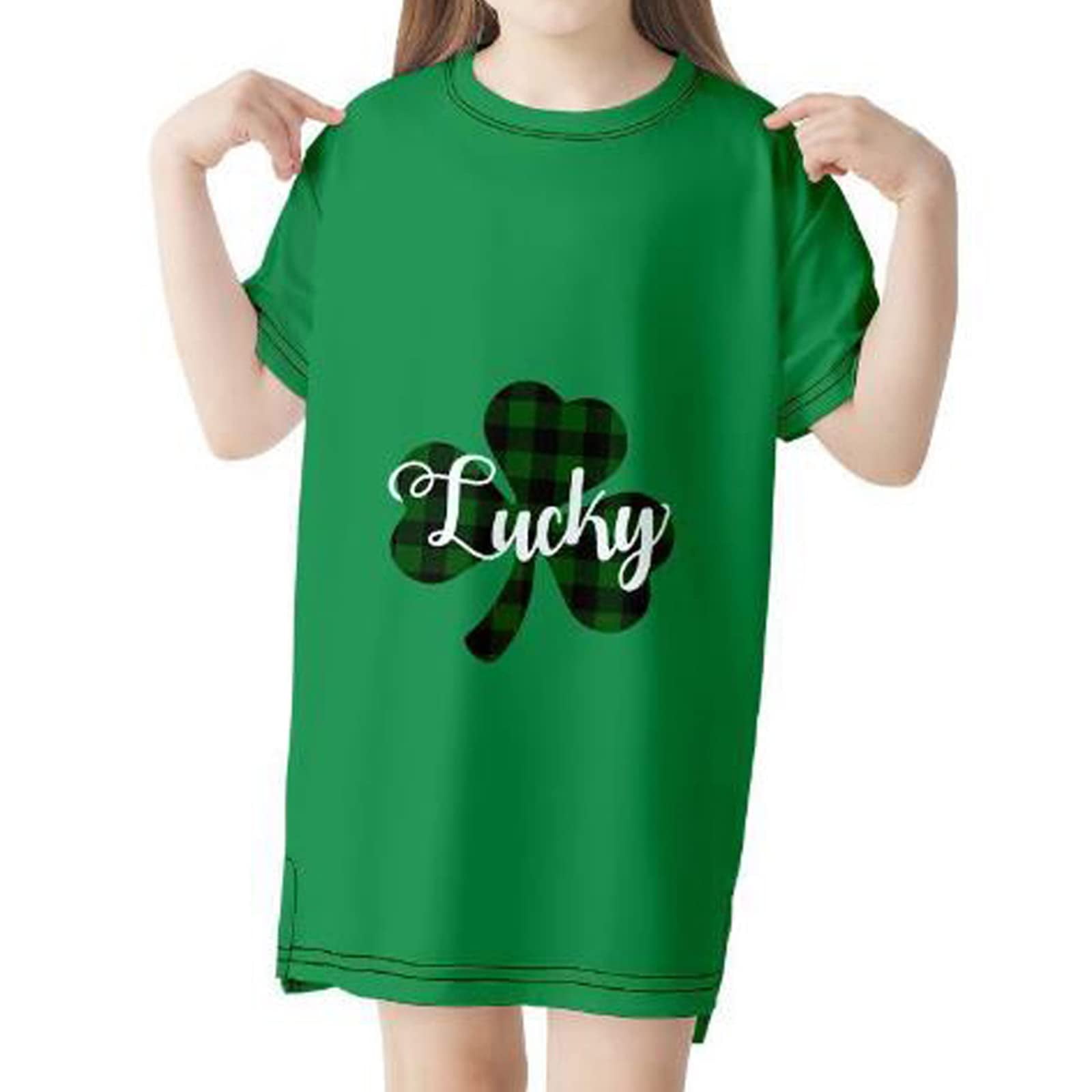 Green Little Miss Lucky T-shirt For St Patricks Day Lucky Shamrock Tee Patricks Day Shirt St Shamrock Clover Tees Green Day Shirt