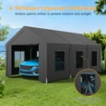 thumbnail image 4 of Vitarpatio 10x20 ft Carport Heavy Duty, Reinforced Metal Car Port Canopy Portable Garage Waterproof Car Tent with 6 Roll-up Windows, Door and Removable Sidewalls, Dark Gray, 4 of 9
