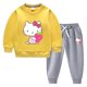 thumbnail image 3 of Hello Kitty estampado de dibujos animados niños más suéter de terciopelo pantalones gruesos cálidos para niños y niñas traje de manga larga de invierno para niños, 3 of 5