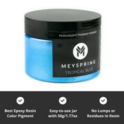 MEYSPRING Mica Pigment Powder for Epoxy Resin Art Tropical Blue 50 gm