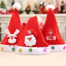Bulk Pack of 12 Kids Santa Hats for Christmas Crafts and Small