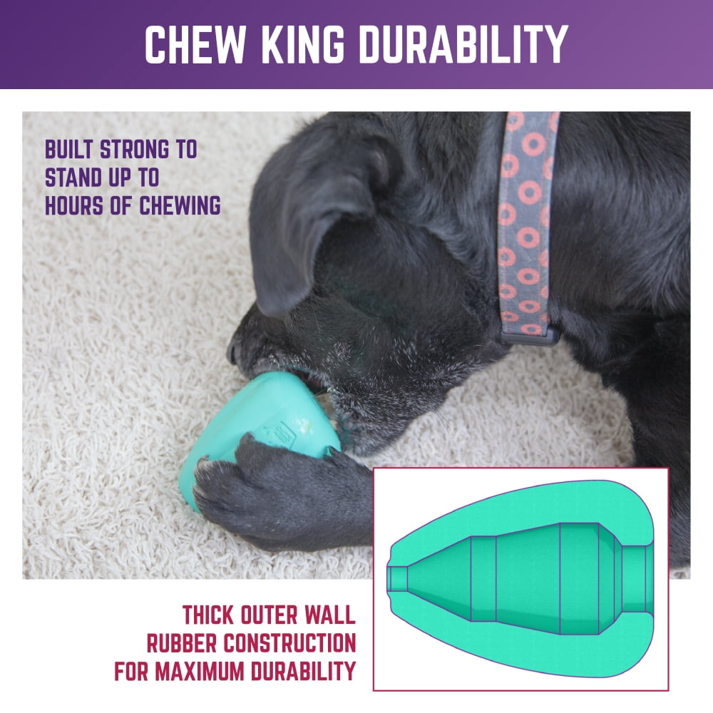 Chew King By Mammoth Premium Treat Dog Toy, Medium, Extremely Durable Natural Rubber Toy, Pack of 2