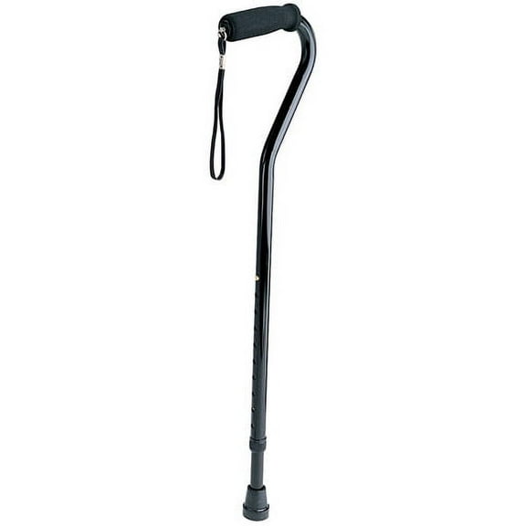 Medline Offset Foam Handle Cane, Black, 250 lb Weight Capacity