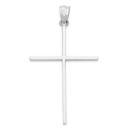 925 Sterling Silver Thin Cross, Minimal Religious Jewelry, Christian Gifts for Women - Golden Fire