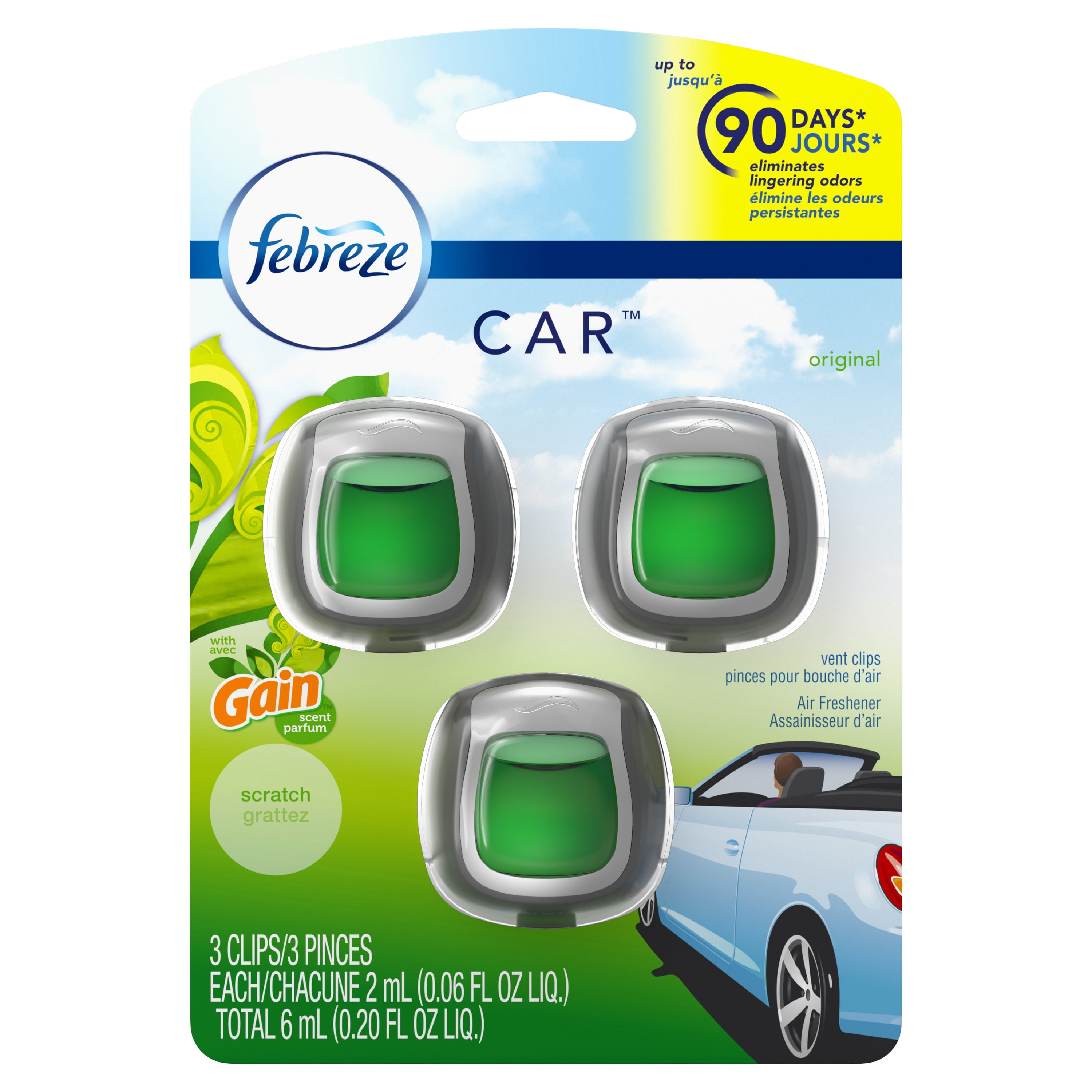 Febreze Car Air Freshener Vent Clips With Gain Scent Original 3 Febreze Car Air Freshener Vent Clips With Gain Scent Original 3 Count