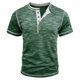 thumbnail image 4 of pstuiky camisetas de hombre, Camisa de manga corta con cuello redondo y botones de color liso para hombre camisetas de hombre m, 4 of 8