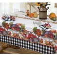 thumbnail image 4 of Newbridge Thanksgiving Autumn Farm Truck Gingham Bordered 60 x 120 inch Rectangle Fabric Tablecloth, 4 of 9