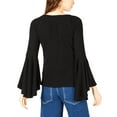 thumbnail image 2 of Sage The Label Womens Ribbed Pullover Blouse, Black, Large, 2 of 2