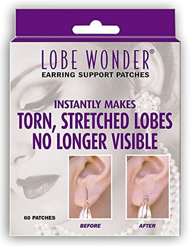 Earlift Earring Support Patches Stretched Droopy Ear Lobe Support Invisible  - 9 Pack (540 Patches) 
