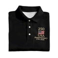 thumbnail image 2 of Mens American Flag Patriotic Polo Shirts 250 Anniversary USA Tops Collared Short Sleeve T-Shirt, 2 of 5