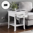 thumbnail image 1 of American Heritage Logan Table d'Appoint avec Station de Recharge, Fini Bois Blanc, 1 of 8