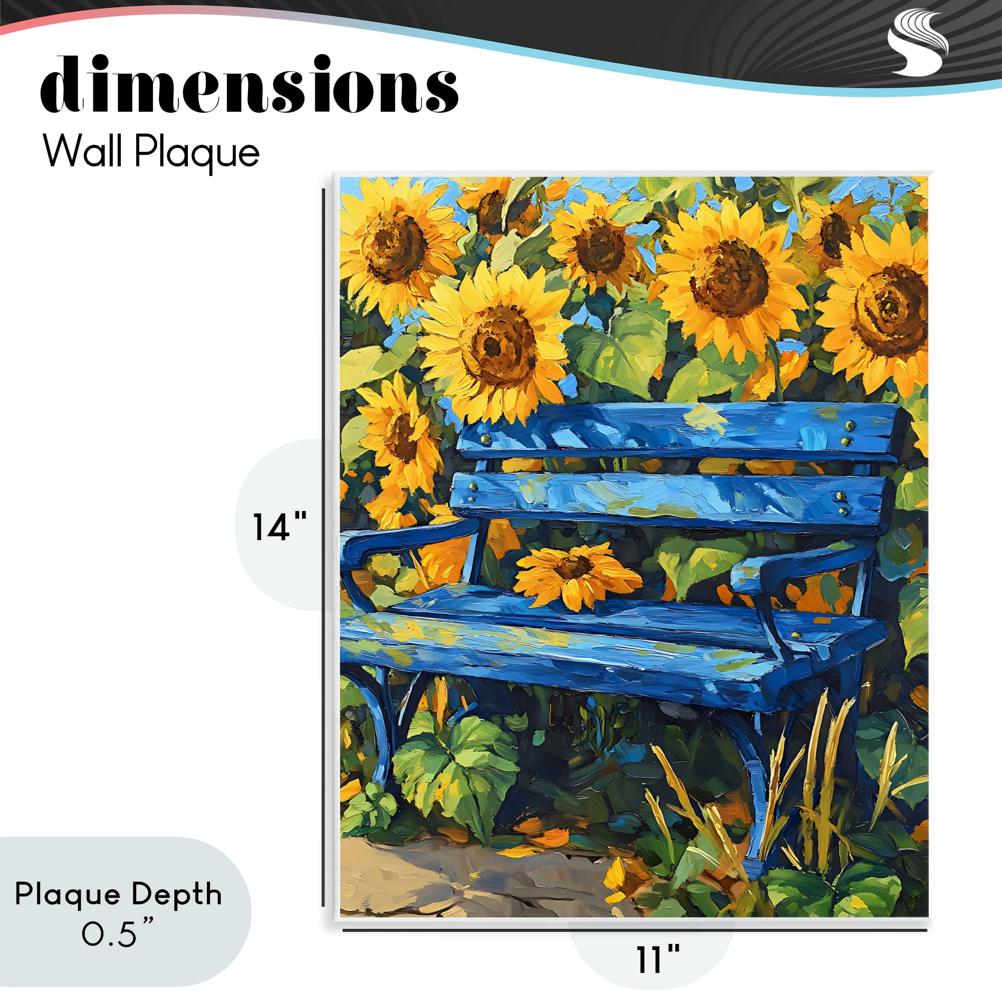Stupell Industries Bench in Sunflower Field Wall Plaque Art, design by Creative Studio