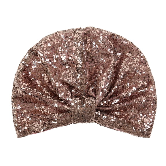Women Trendy Sequin Beanie Hat Stretch Turban Cap Headwear Hair Wrap Headwrap