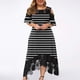 thumbnail image 2 of Vestidos Para Mujer Vestido de Talla Grande de Moda Cuello Redondo Estampado Encaje Patchwork Vestido Largo Vestido de Manga Corta Odeerbi ODB154586, 2 of 5