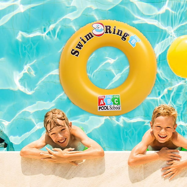 Anillo de natación inflable con letras para niños y adultos, círculo de flotador de mar de piscina gruesa (90)