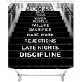 thumbnail image 7 of 4PCS/Set Inspirational Quotes Shower Curtain, Black and White Art Stairs Motivational Bathroom Decor for Men, Waterproof Fabric Shower Curtain, Non-slip Bath Rugs Toilet Mats, Steps to Success, 7 of 7