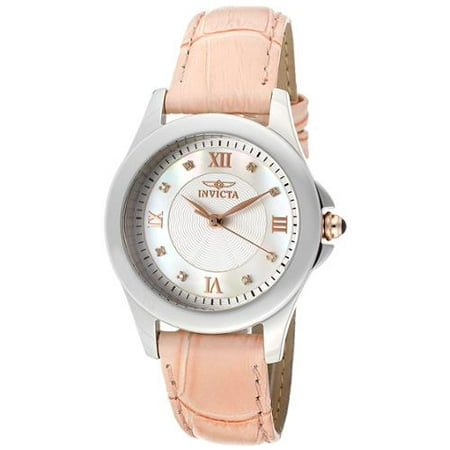 Invicta Women's Angel 19655 Pink Leather Quartz Watch