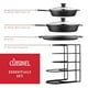 thumbnail image 2 of Juego de utensilios de cocina de hierro fundido Cuisinel - Kit de 9 piezas precuradas: Sartén de 25 cm y 30 cm + Tapas de vidrio + Bandeja para pizza + Organizador de bandejas + Fundas de silicona par, 2 of 5
