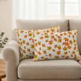 thumbnail image 2 of Thanksgiving Fallen Pillow Covers 2 Pack Maple Leaf Vintage Linen Orange Plaid Pillowcase Waterproof Outdoor Throw Pillow Cover for Patio Balcony Rectangular Cushion 20”x12”, 2 of 9
