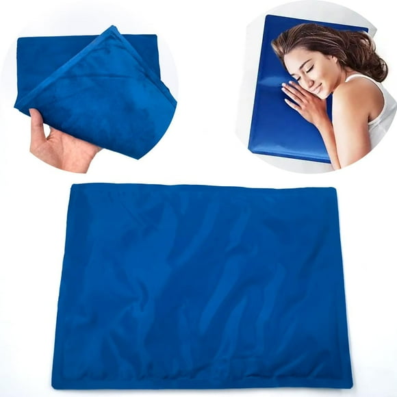 BlueReusable Gel Ice Pack for Sleeping, Cold Pillow Pad, Head Cooling Ice Pad, Chill Pillow Cooling Pad, Relieve Headaches, Migraines, Fevers, Hot Flashes, Night Sweats (Green)