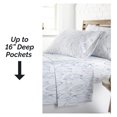 thumbnail image 3 of 3-Piece, 14-Inch Deep Pocket Twin XL Sheet Set, Easy Care Bedsheets with 1 Flat and 1 Fitted Sheet, 1 Pillowcase, White with Blue Leaves, 3 of 7