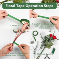 thumbnail image 5 of 12/1 rollos de cintas florales autoadhesivas para ramo verde, cinta de papel para envolver estambres, decoración de flores DIY para accesorios de boda para fiesta de floristería, 5 of 5