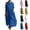 Style1-Blue dresses for women, variant on Maqroz Linen Dress for Women Plus Size Summer Button Down Short Sleeve Maxi Dresses Short Sleeve Flowy Dresses Pleated Front Lapel Casual Sundress Black M
