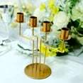 thumbnail image 4 of Efavormart 2 Pack | 4 Arm 8" Gold Metal Geometric Taper Candle Candelabra Holder Centerpiece For Weddings Birthday Parties, 4 of 11