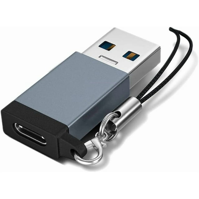KOMI USB 3.1 to USB C Adapter, USB C Female to USB A 3.1 Gen 2 Male Converter Support Double Sided 10Gbps Charging & Data Transfer Compatible with iPhone, iPad,Galaxy, Grey