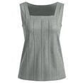 thumbnail image 7 of ClodeEU Women's Square Neck Sleeveless Tank Top, Loose Fit Casual Blouse,Solid Color Everyday Summer Camisole Gray,Women's Plus S, 7 of 7