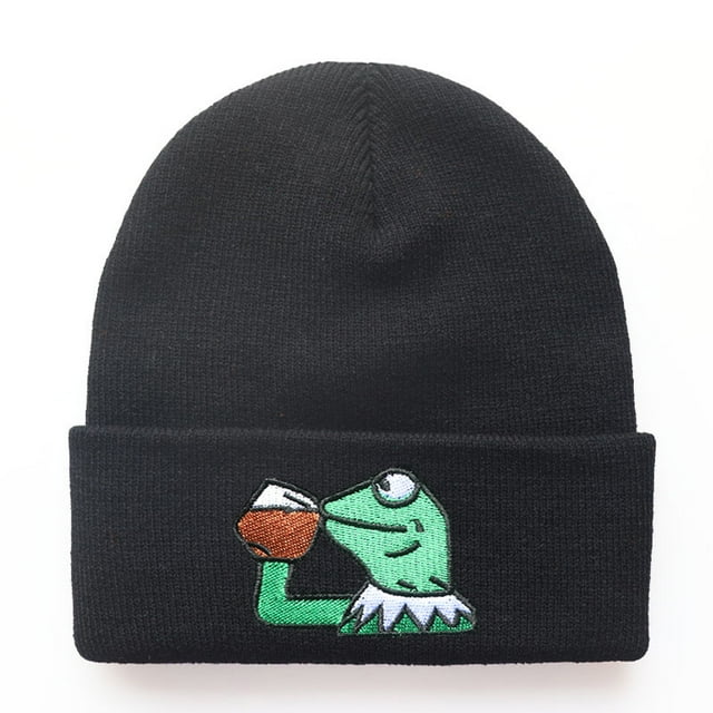 Gorro de punto con diseño de ranas, anime, invierno, esquí suave, para adulto