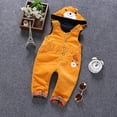 thumbnail image 3 of KIDSCOOL SPACE Baby Denim Overall,Hooded Little Kid Jean Jumper,Brown,2-3 Years, 3 of 3