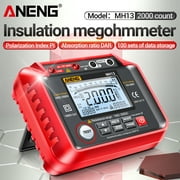 ANENG MH13 250V-2500V Digital Insulation Resistance Tester 1M-200G  Megohm Testing Meter Auto  2000 Counts LCD Display 10V~600V AC/ Voltmeter with 100 Data Storage