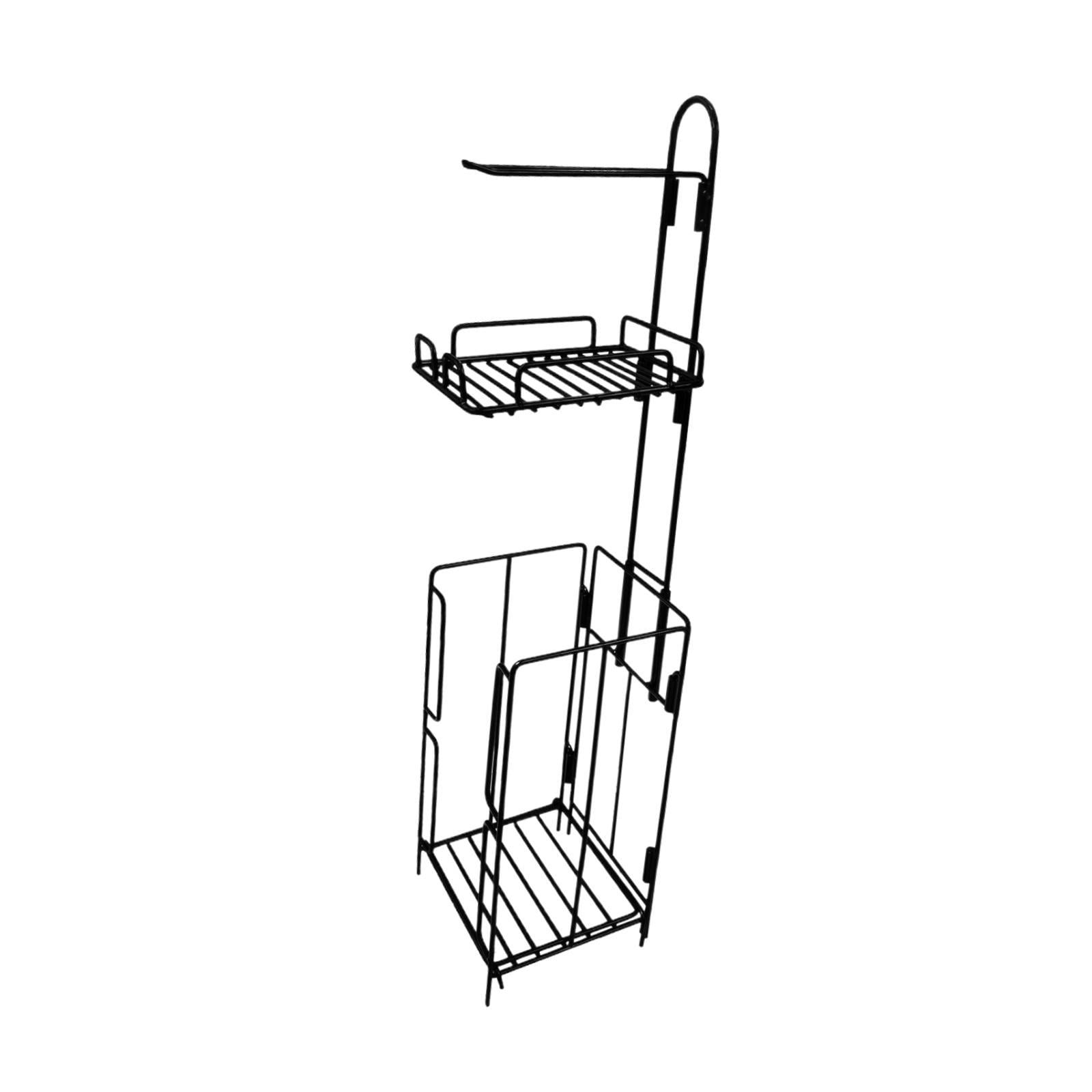 Fiocias Bathroom Storage Rack Portable Floor Standing Large Capacity Toilet Paper Holder