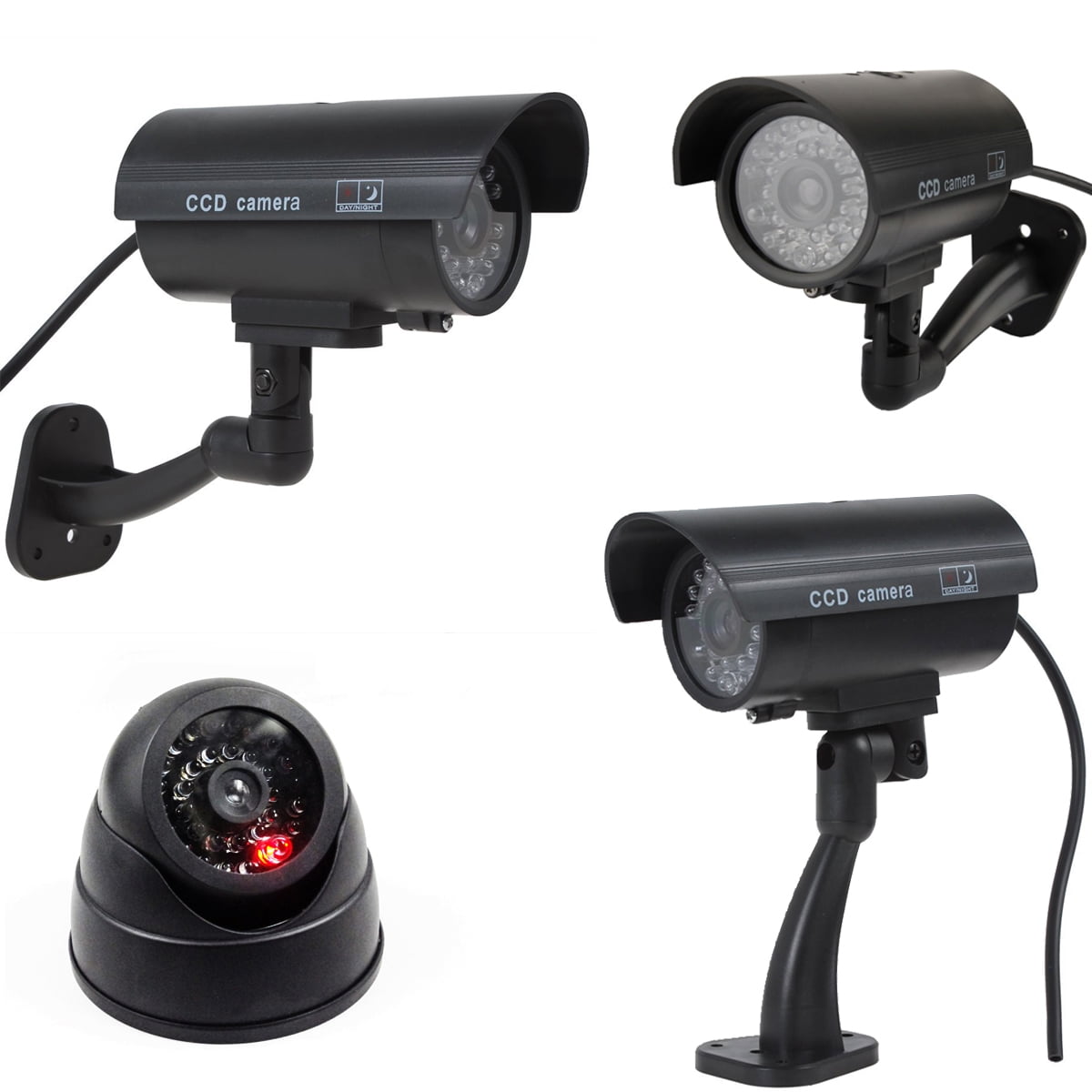 Dummy Camera Fake Security CCTV Dome Camera with Flashing Red LED Light