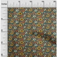 thumbnail image 1 of oneOone Cotton Poplin Fabric Leaves & Floral Block Printed Fabric 1 Yard 42 Inch Wide, 1 of 5