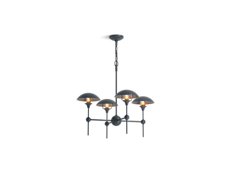 Kohler Lighting 27950-Ch04 Vorleigh 26" Wide 4 Light Adjustable Dome Chandelier - Brass